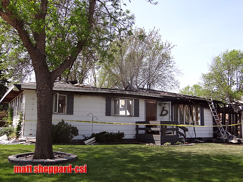 Aftermath of Sat evening fire NE Jamestown.  More CSi photos by Matt Sheppard at Facebook